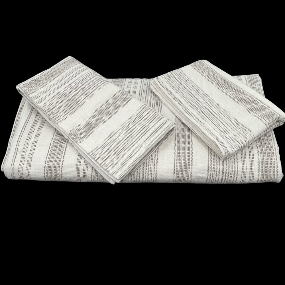 Pottery Barn Hawthorn Striped Duvet Cover and 2 Pillow Shams